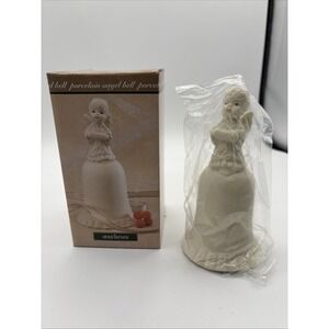 Home Trends White Angel Dinner Bell--Bisque Porcelain--Christmas/Holiday--5.5"